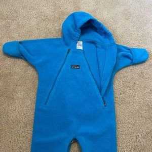 Blue Patagonia Fleece Baby Bunting